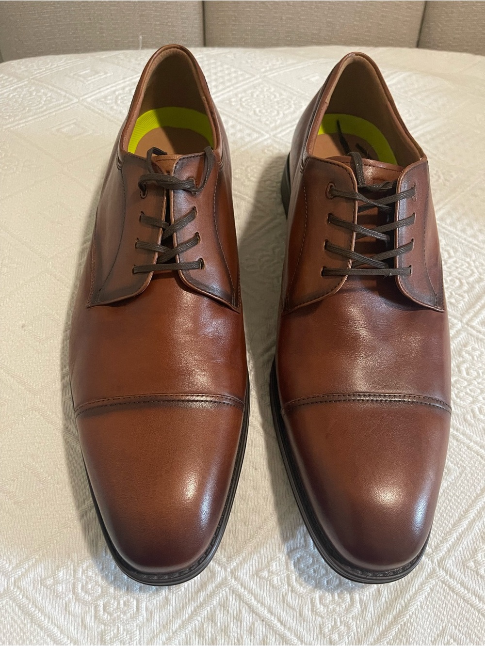 Florsheim Brown Leather Cap-Toe Derby Shoes